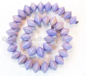 Wooden Beads, Saucer 15x10mm, Lavender