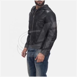 Última chaqueta de cuero de oveja auténtica personalizada para hombre Parka con capucha acolchada prendas de vestir exteriores - Product Image 2