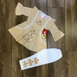 ชุดเสื้อกางเกงกระโปรงเด็กผู้หญิง,แขนตุ๊กตาเจ้าหญิงสีขาวพิมพ์ลายใหม่ฤดูร้อน - Product Image 6