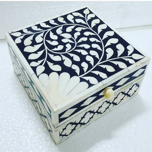 Best 2023 Inlay Bone <b>Box</b> <b>Grey</b> White Bone Decorative Jewelry <b>Box</b> Resin Leaf Design Carved Bone Inlay Jewelry <b>Box</b> - Product Image 4