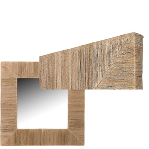 Vietrustic, recién llegado, espejo de pared decorativo tejido, yute de algas marinas con marco de madera, muebles para sala de estar - Product Image 5