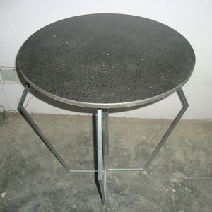 Table d'appoint ronde en fer avec dessus en marbre pour table basse Table de petit déjeuner - Product Image 1