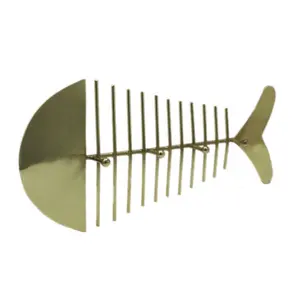 畅销书铁鱼形衣架黄铜电镀金色金属衣架，用于家庭存储和组织