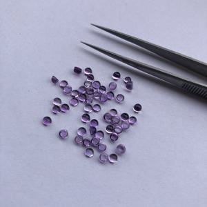 Pierre précieuse améthyste naturelle de 3mm Cabochon rond lisse et calibré pour la fabrication de bijoux décorés Utilise la dernière conception - Product Image 3