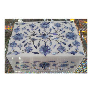 Cajas de mármol azul con incrustaciones de madreperla de diseño atractivo de estilo lujoso hecho en La India para la decoración del hogar y la Oficina a bajo costo - Product Image 1