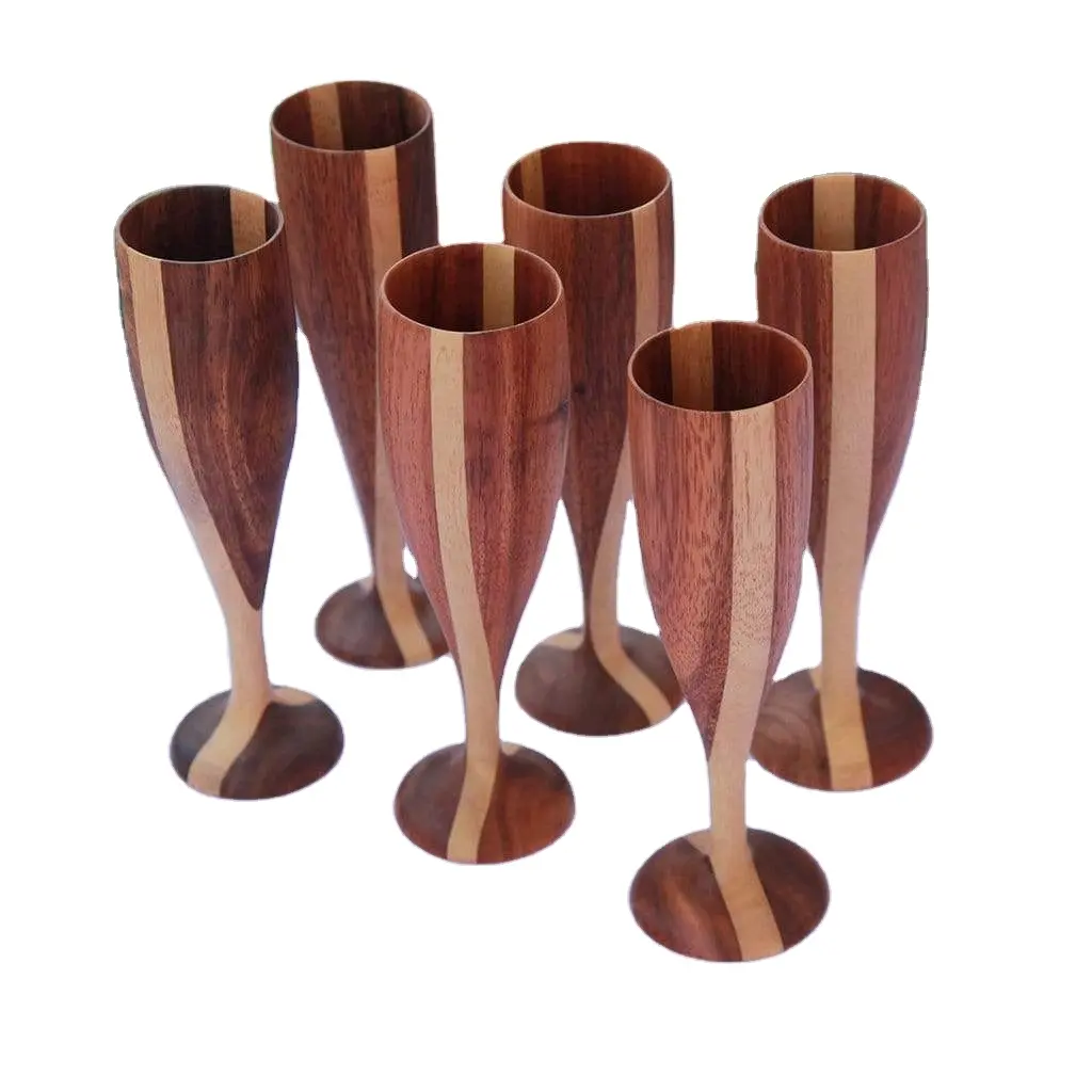 High Quality Handmade Wooden Wine Goblet Drinking Cup Water Cup Handmade Wooden Wine Glass Glasses Wine Goblet tumbler cups