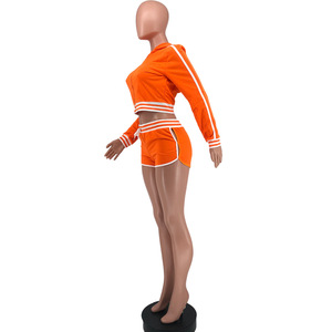 Custom logo Contrast Color <b>Women</b> Fitness Sets Cotton Crop Top Short <b>Pants</b> Two Piece <b>Summer</b> Short Sets <b>Women</b> - Product Image 2