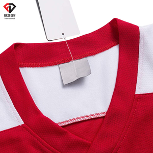 Maillot de Hockey sur glace pour hommes, col en V blanc simple, impression sublimation, 100% Polyester, fait à domicile, bon marché, haute qualité - Product Image 3