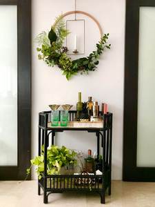 Mesa de consola de madera de ratán de 2 niveles marca SISU para caja de almacenamiento de cocina empaquetada al por mayor sala de estar - Product Image 4