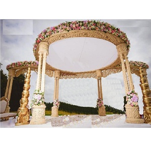 Magnifique ensemble de mandap britannique détachable pour mariage, tendance, aspect bois, décoration de mariage en fibre, vente en Australie - Product Image 1