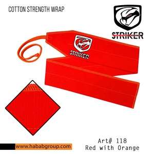 Red with Orange Cotton Wrist Wraps - Product Image 2