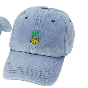 Gorra de béisbol vaquera de piña sin estructura de 6 paneles con logotipo personalizado bordado a la moda para exteriores sombreros de papá OEM Vietnam Sport Headwear - Product Image 1