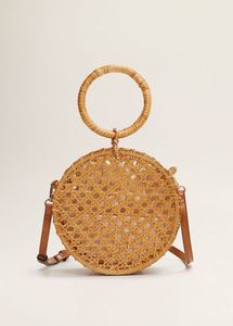 Sac Seau Rectangle Moderne pour Filles Durable Rotin Tissé Sacs à Main Fermeture à Glissière Broderie Décoration Sacs de Plage à la Mode - Product Image 6