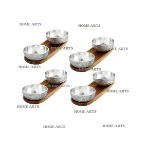 Lot de 3 bol à fruits secs en laiton avec plateau en bois Bol à fruits secs de la plus grande qualité pour accessoires de table - Product Image 6