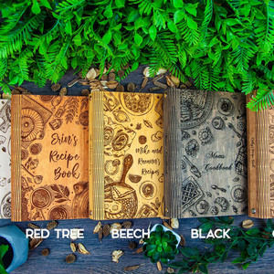 Sách Công Thức Cá Nhân Sách Nấu Ăn Bằng Gỗ Quà Tặng Bìa Công Thức Trống Nhật Ký Công Thức Tùy Chỉnh Của Con Gái Và Mẹ Sách Gia Đình Bằng Gỗ - Product Image 2