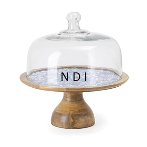 Classic Style Inner Enamel Finishing Cupcake Dessert Birthday Party <b>Cake</b> <b>Stand</b> With <b>Glass</b> Dome For Decoration Accessories Usage - Product Image 1