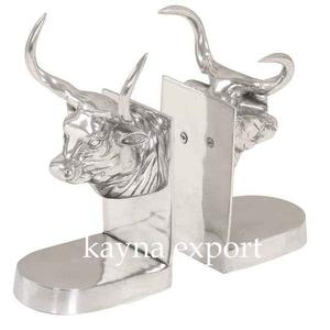 Meilleure qualité métal luxe cerf serre-livres artisanat métal coulée décoration de noël serre-livres argent brillant unique fini - Product Image 5