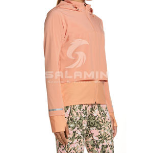 เสื้อฮู้ดแขนยาวผ้าฝ้าย100% สำหรับผู้หญิง,แฟชั่นใหม่สีทึบแบบซิปรูดขึ้น - Product Image 3