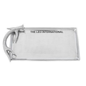 Tazón con Diseño de Forma de Asta de Ciervo, Asas Laterales, Forma Rectangular, Plateado, Diseño Moderno, Regalo Novedoso, el Más Solicitado - Product Image 5