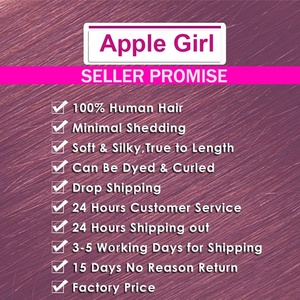 Extensión de cabello Remy brasileño de onda profunda 1b/27 Paquetes de tejido Cabello alineado con cutícula Virgen sin procesar de Apple Girl - Product Image 6