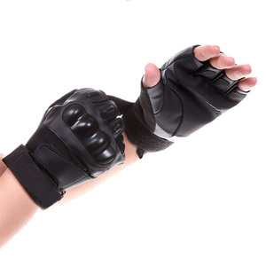 Gants demi-doigt sport unisexe, antidérapants, noir, pour homme, moto, équitation, épais - Product Image 3