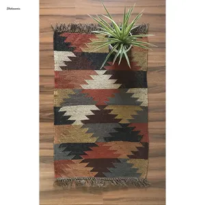 Chất Lượng Cao Handmade Bông Dệt Phẳng Thảm Cổ Điển Ấn Độ Kilim Thảm Giường, Á Hậu, Yoga Thảm