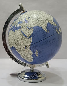 Globe de jeu éducatif et graphique, Globe de bureau chromé et moderne, Globe rotatif pour décoration scolaire - Product Image 2
