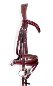 Cabezal de caballo anatómico de calidad superior, tocado cómodo de cuero de grano completo con costura elegante, corte de corona Mono - Product Image 5