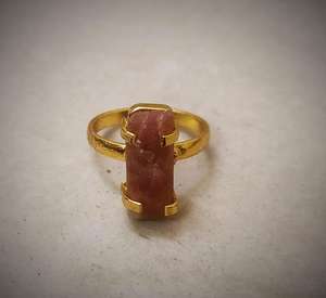 Pierre de soleil naturelle or poli 92.5 argent sterling non traité forme brute pierre précieuse Handame bague en gros - Product Image 4