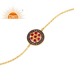 กำไลข้อมือเงินแท้ 925 คุณภาพสูง ประดับเพชรธรรมชาติและพลอยทับทิม ปี 2026 สำหรับผู้หญิง จากผู้ผลิตเครื่องประดับ - Product Image 2