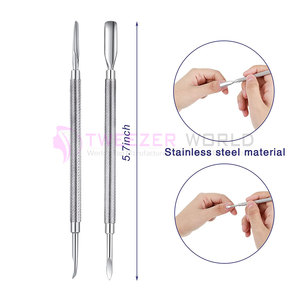 Professional 2-Piece Stainless Steel Nail Pusher and <b>Cuticle</b> Remover <b>Tool</b> Nail Art Care <b>Tool</b> for Callus Removal - Product Image 2