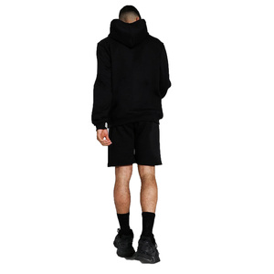 Customized <b>Men's</b> Fancy Side Pockets Hooded With Jogging Sets /Pullover Pure <b>Black</b> Gents Hoodies Set - Product Image 2