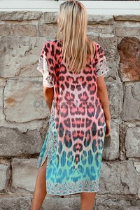 Vestido largo playero para mujer, caftán, estampado de seda, para el verano - Product Image 3