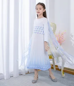 FSMKTZ新款式儿童Cosplay礼服角色扮演女孩蓝色生日派对公主表演装BX1713
