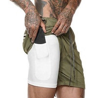 Shorts de sport unisexes PIHA SPORTS, en polyester, à séchage rapide, double couche, imprimés, avec cordon de serrage, pour l'entraînement et le sport