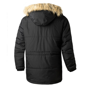 Parkas d'hiver chauds et épais pour hommes, veste décontractée à capuche, imperméable, avec col en fourrure, doublure polaire, longue, à la mode - Product Image 4