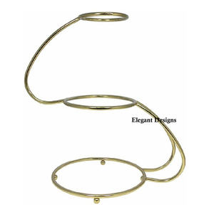 Soporte para Pastel de Metal de 2 Piezas, Ecológico, de Alta Calidad, Forma Redonda, Hecho a Mano, Diseño Decorativo, Niquelado - Product Image 6