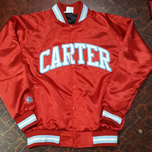 Veste professionnelle en satin avec lettres brodées, couleur personnalisée, pour sports en équipe de Baseball, collège - Product Image 4