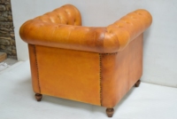 Canapé Chesterfield en cuir véritable vintage haut de gamme, avec roulettes chromées, ensemble 1+2+3, diverses couleurs, style moderne européen pour villa