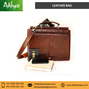 Recién llegado, maletín de cuero genuino Unisex, bolso suave de Color personalizado, precio competitivo - Product Image 3