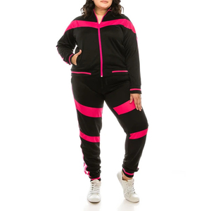 Plus size tech fleece sweatsuit Women's Side Stripe Penal tracksuit Oem Sweatsuits Men Men Oversized Tracksuits Unisex - Product Image 1