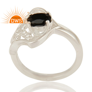 ธรรมชาติสีดำนิลพลอยผู้หญิงแหวนเครื่องประดับผู้ค้าส่ง925งบเงินผู้ผลิตเครื่องประดับปรับแหวน - Product Image 2