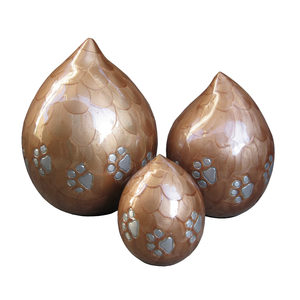Ensemble de 3 urnes en laiton de style américain, couleur bronze radieux, pour les cendres de crémation d'animaux de compagnie adultes, fournitures funéraires commémoratives - Product Image 1