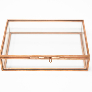 Rose Gold | <b>Glass</b> Photo <b>Box</b> | Photographer <b>Box</b> | 4 x 6 | 5 x 7 | 8 x 10 - Product Image 1