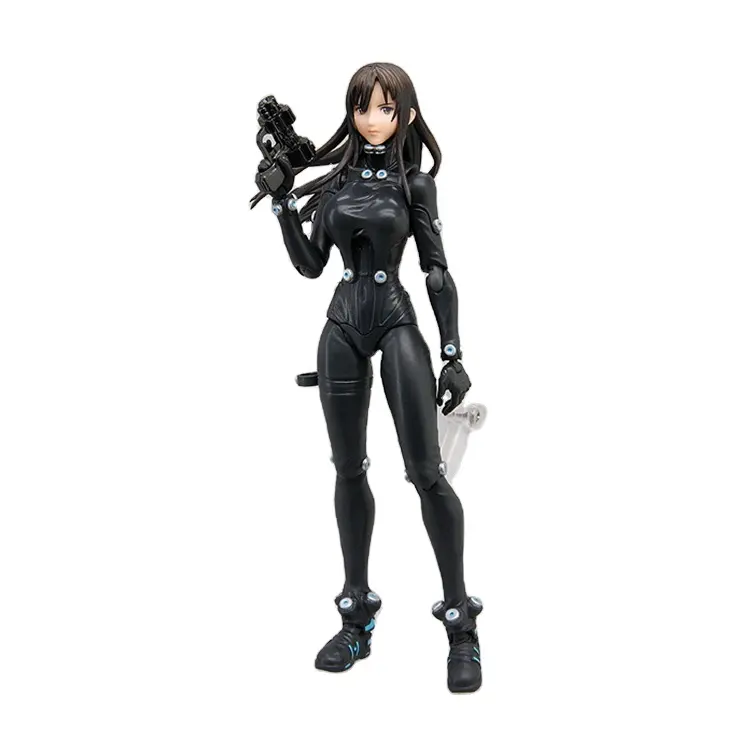 Cool Girl Movable PVC Young Girl Action Figures with Gun MODEL Toy Cartoon Toy