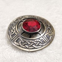 Broche écossaise pour kilt à motif tigre et carreaux écossais pour homme, ornée de pierres TT-735 PK