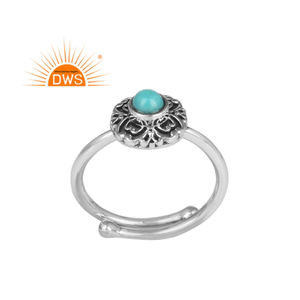 Anillo de Turquesa de Arizona, Joyería al por Mayor, Diseño Antiguo Indio, Plata Pura 925, Anillo Hecho a Mano - Product Image 1