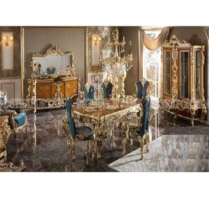 Muebles de comedor de madera de teca tallados reales Juego de muebles de comedor hechos a mano de madera de teca de lujo Comprar juego de mesa de comedor - Product Image 1