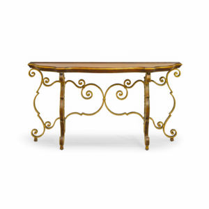 Mesa Consola Contemporánea Leon con Base de Metal, Escritorio de Madera Contrachapada Estilo Antiguo, Muebles para Sala de Estar, Venta al por Mayor OEM, Mesa de Entrada Moderna Personalizada - Product Image 2