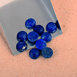 Cabochon rond en Lapis Lazuli naturel, pierre précieuse calibrée, prix de gros, cabochon rond calibré fait main - Product Image 2